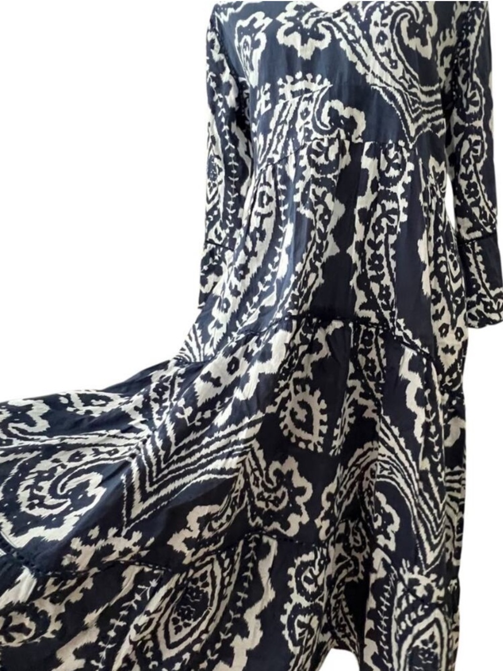 La Plage Dress Medium Midi 100% Cotton maxi Resort Boho Crochet Cruise Vacation